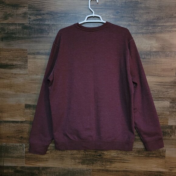 Eddie Bauer Jersey Knit Shirt Mens LT Crewneck Sweatshirt Long Sleeve Burgundy - Picture 2 of 9